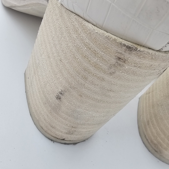 Steve Madden Chaya Bone Heeled Bootie Ivory Size 9 Pointy Toe Chunky Heel - Picture 9 of 11